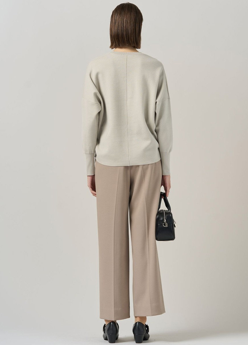 霧光挺絲絨感長寬褲